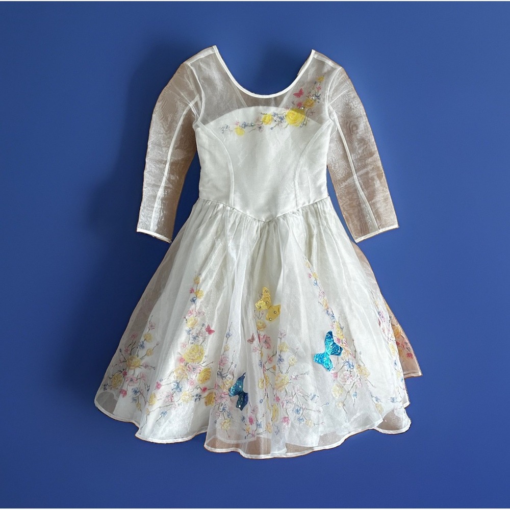 Disney Store Deluxe White Cinderella Live Action Wedding Dress Costume Sz 4T EUC